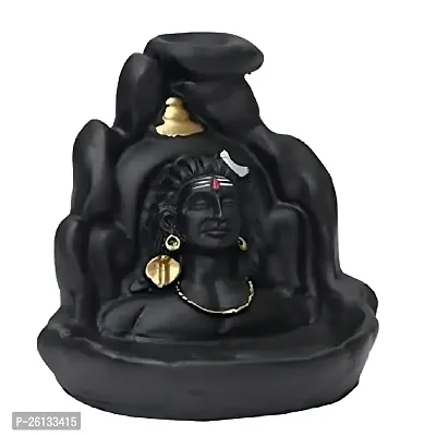 SSS SCULPTUREreg; Adiyogi Smoke Fountain Incense Holder Decorative Showpiece Smoke Fountain with 11 Backflow Cone Inceses Combo Pack of Lord Shiva Har Har Mahadev-thumb2