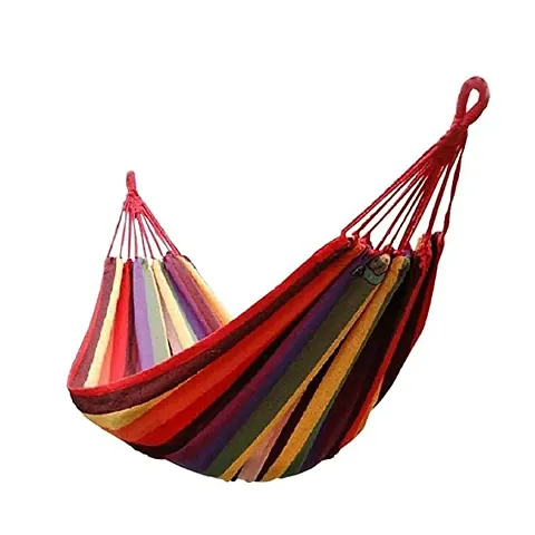 Swingzy Cotton Foldable Hammock/Garden Swing/Swing Chair /Jhula/Hanging Bed for Camping  Outdoor Activities/Canvas Jhoola(Red)