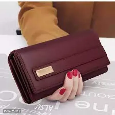 Stylish Brown Polyester Solid Handbags For Women