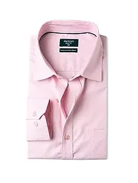 Stylish Cotton Pink Solid Long Sleeve Shirts For Men-thumb1