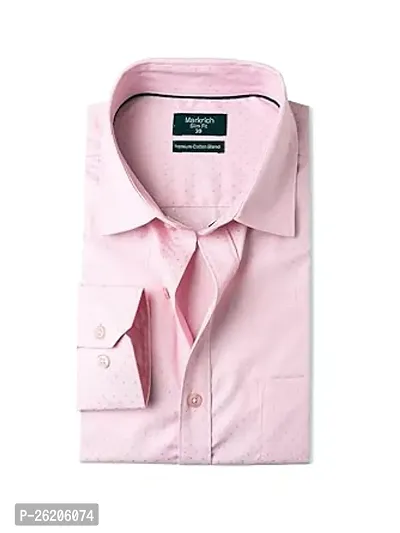 Stylish Cotton Pink Solid Long Sleeve Shirts For Men-thumb2