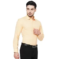 Stylish Cotton Yellow Solid Long Sleeve Shirts For Men-thumb1