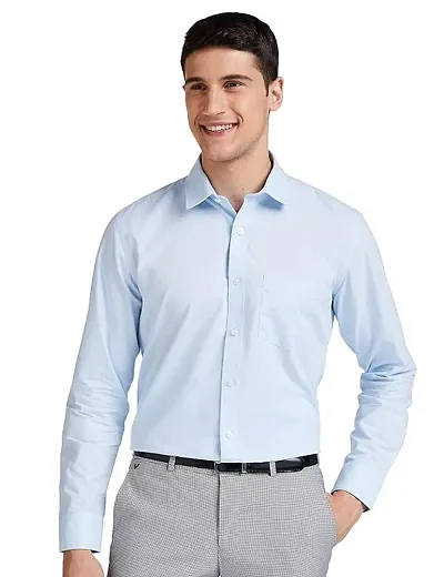 Comfortable Cotton Blend Long Sleeve Formal Shirt 