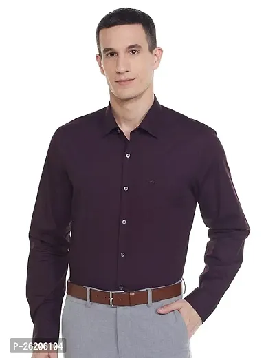 Stylish Cotton Purple Solid Long Sleeve Shirts For Men-thumb0