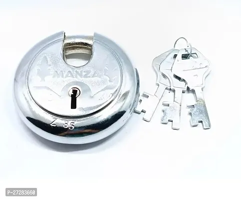 Stylish Heavy Shutter Round Lock And Key For Shop, Home, Room, Size 90 Mm Lock Silver