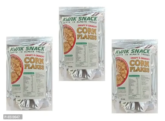 COMBO PACK OF 3 KWIK SNACK Crispy and Crunchy Corn Flakes(300 GM EACH)-thumb0