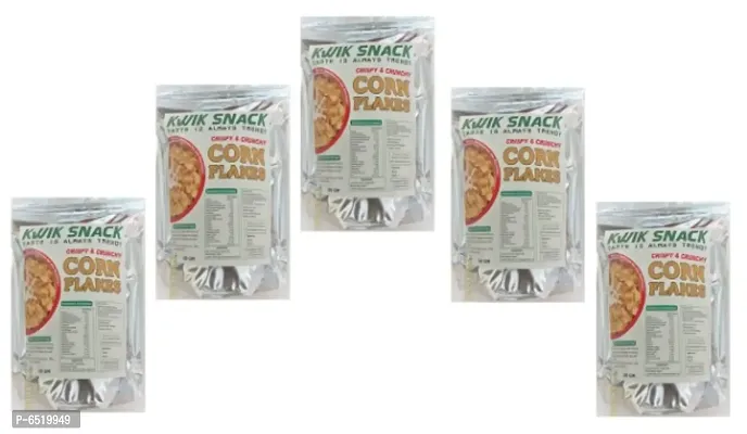 COMBO PACK OF 5 KWIK SNACK Crispy and Crunchy Corn Flakes (300 GM EACH)-thumb0