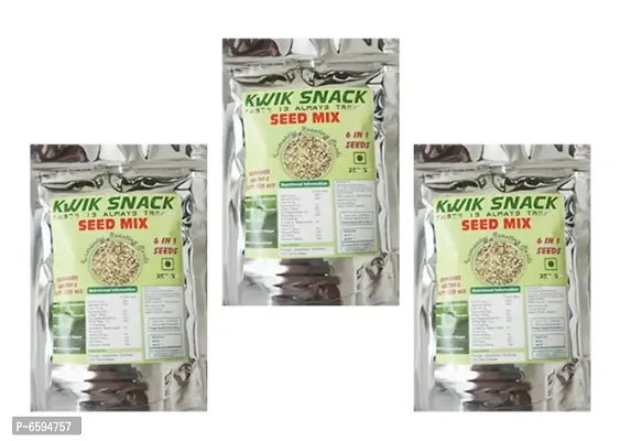 KWIK SNACK COMBO PACK OF 3 -6 IN 1 SEEDS MIX (250 GM EACH) 3 X 250 GM 750 GM-thumb0