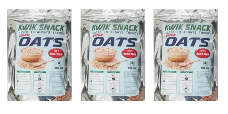 Buy KWIK SNACK QUICK INSTANT OATS 3 X 500GM 1.5 KG Online In