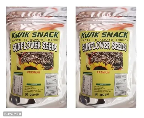KWIK SNACK Sunflower Seeds 2 X 200g - 400 GM- Premium Seeds for Eating |  Healthy Snacks | High in Vitamin, Fibre  Protein| Diet Food |-thumb0