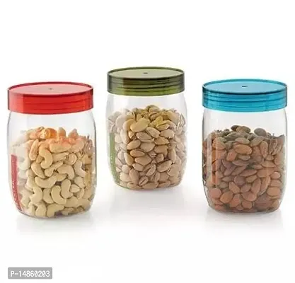 Mastercook Assorted Colour Plastic Mason Jar 1.2 L (Set Of 3)