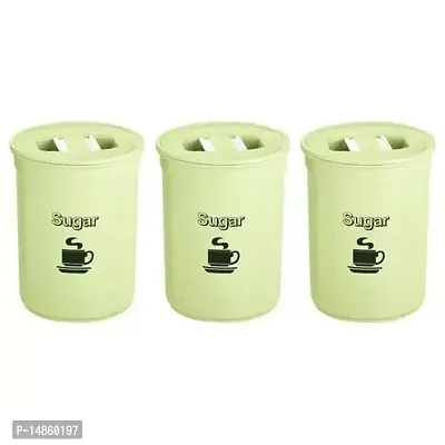 Home One Airseal Tea, Coffee And Sugar Container 850 ML (Set Of 3) Green Or Blue Or Beigo - Random Colour