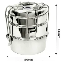 Home One Deluxe Stainless Steel Loose Tiffin (7X3) Lunch Boxes-thumb3