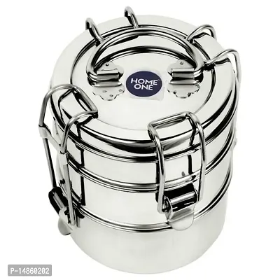 Home One Deluxe Stainless Steel Loose Tiffin (7X3) Lunch Boxes-thumb3