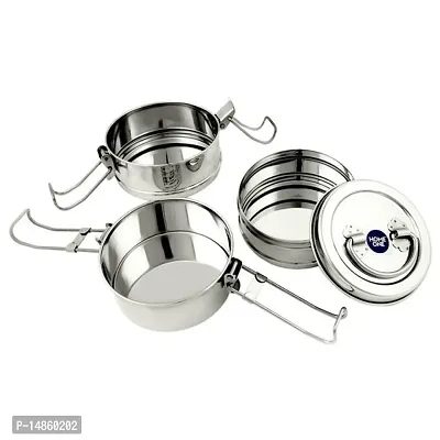 Home One Deluxe Stainless Steel Loose Tiffin (7X3) Lunch Boxes-thumb5