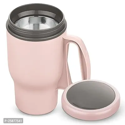 Asian Champion Handy Flask, Coffee Mug, Steel Insulated Travel Mug 450 ml Pink Color for Gifting-thumb2