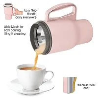 Asian Champion Handy Flask, Coffee Mug, Steel Insulated Travel Mug 450 ml Pink Color for Gifting-thumb3