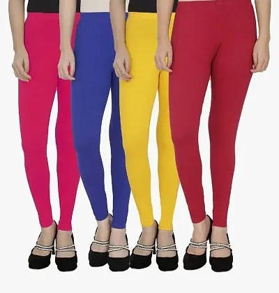 Fabulous Cambric Solid Leggings For Women Pack Of 4