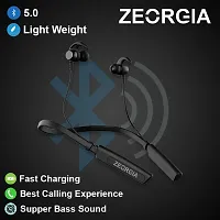 Bluetooth 5.0 High-Capacity Magnetic Earbuds Lightweight Wireless Neckband Clear Voice with Black Color-thumb1
