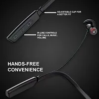 Bluetooth 5.0 High-Capacity Magnetic Earbuds Lightweight Wireless Neckband Clear Voice with Black Color-thumb2