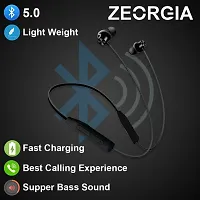 Matic Ear Bluetooth Earphones 5.0 High-Capacity Magnetic Earbuds Lightweight Wireless Neckband Clear Voice with Black Color-thumb1