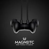 Matic Ear Bluetooth Earphones 5.0 High-Capacity Magnetic Earbuds Lightweight Wireless Neckband Clear Voice with Black Color-thumb4