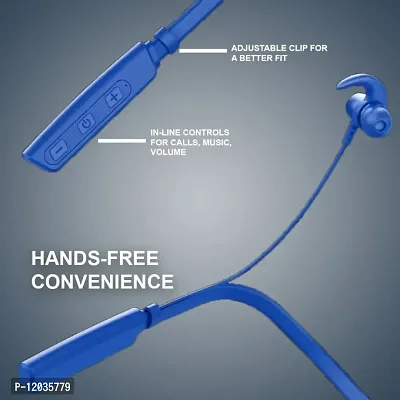 Galaxy Ear Bluetooth 5.0 High-Capacity Magnetic Earbuds Lightweight Wireless Neckband Clear Voice with Blue Color-thumb3