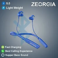 Galaxy Ear Bluetooth 5.0 High-Capacity Magnetic Earbuds Lightweight Wireless Neckband Clear Voice with Blue Color-thumb1