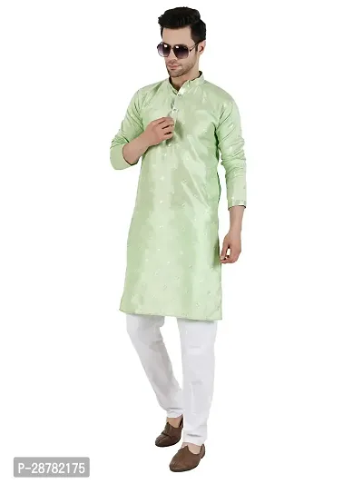 Stylish Silk Blend Kurta For Men-thumb3