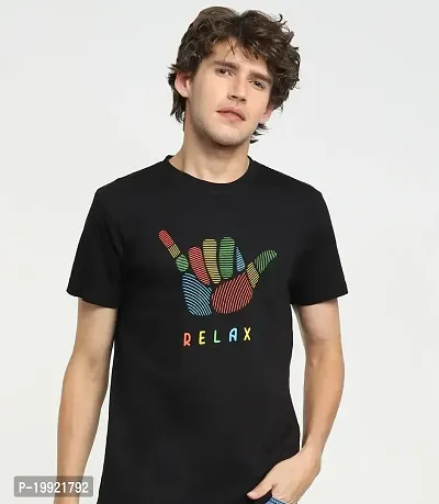 Stylish Polyester Printed T-Shirt For Men-thumb0