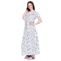 Redglo Women's Cotton Allover Printed Maxi Nighty (Available Sizes XL & XXL) Black-Blue-thumb3