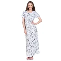 Redglo Women's Cotton Allover Printed Maxi Nighty (Available Sizes XL & XXL) Black-Blue-thumb4