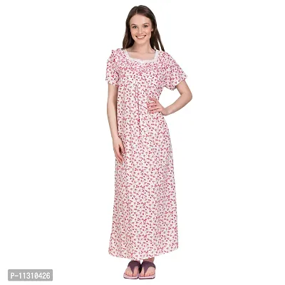 Redglo Women's Cotton Regular Fit Sleepwear Nighty  Night Gown (Free Size) Pink