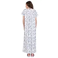 Redglo Women's Cotton Allover Printed Maxi Nighty (Available Sizes XL & XXL) Black-Blue-thumb1