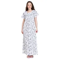 Redglo Women's Cotton Allover Printed Maxi Nighty (Available Sizes XL & XXL) Black-Blue-thumb2