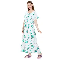 Redglo Women's Cotton Printed Maxi Nighty (Color - Green)-thumb2