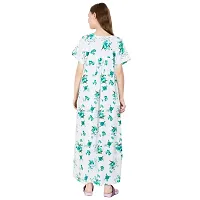 Redglo Women's Cotton Printed Maxi Nighty (Color - Green)-thumb1