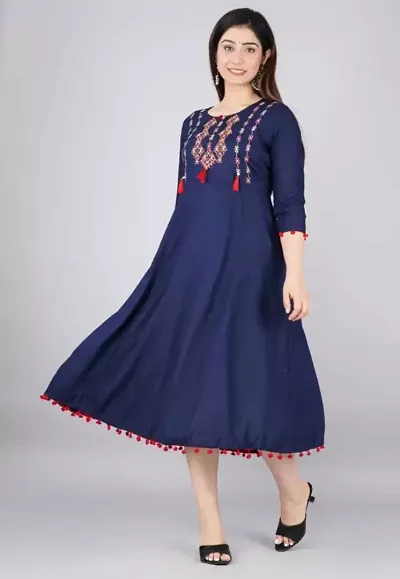 Combo Stylish Trendy Anarkali Printed Rayon Kurta