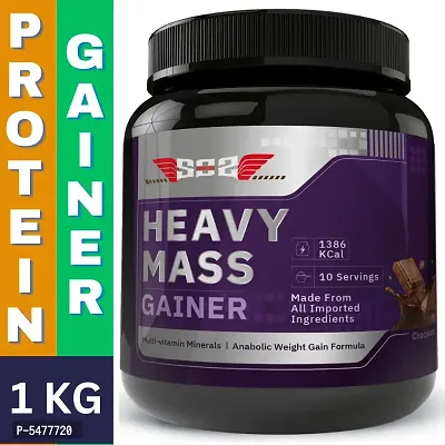 Weight Gainer High Protein Heavy Mass Gainer, Added Multivitamins, Digestive Enzymes, 81G Protein, 1386 Carbs, BCAA Rich (Rich Chocolate Weight Gainer, 10 Servings)