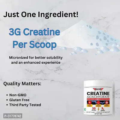 Creatine Monohydrate by SOS Nutrition, Pure and Unflavoured 100 g (33 Servings)-thumb3