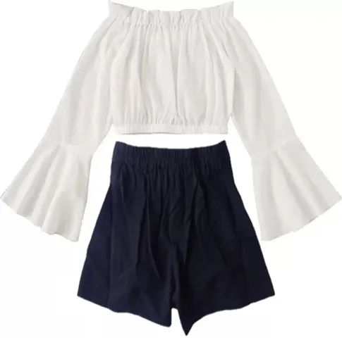 Stylish Rayon Top Short For Girl