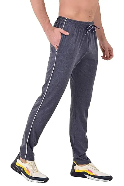 Comfortable Cotton Blend Regular Track Pants For Men 