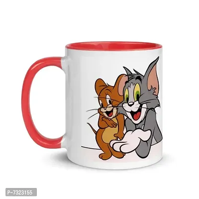 Creamic Tom And Jerry Printed 330 ml Red Coffee Mug Pack of 2 Pcs Combo-thumb2