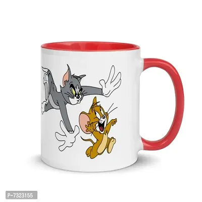Creamic Tom And Jerry Printed 330 ml Red Coffee Mug Pack of 2 Pcs Combo-thumb3