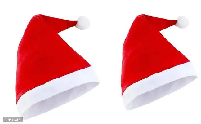 Christmas Santa Hat, Santa Claus Caps for Kids,Merry Christmas Party Cap, Hat for Christmas/Xmas Party,Xmas Caps Pack of 2-thumb0