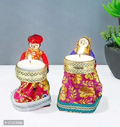 Decorative Puppet T-light Candle for Diwali decoration pack of 1 pair-thumb0