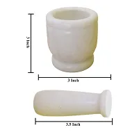 White Marble Kharal Small 3 Inch | 3 Inch Marble Mortar Pestle Set-thumb2