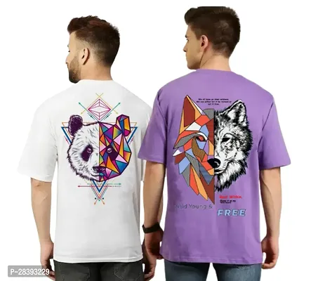 Stylish Polyester Printed Tees for Men Pack of 2-thumb0