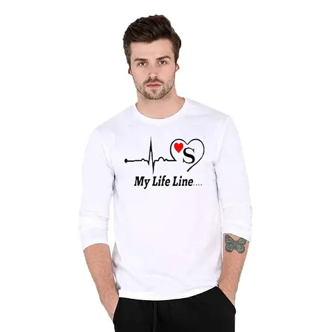 Alphabet Latest Polyester Full Sleeve Round neck Printed Men Tshirt