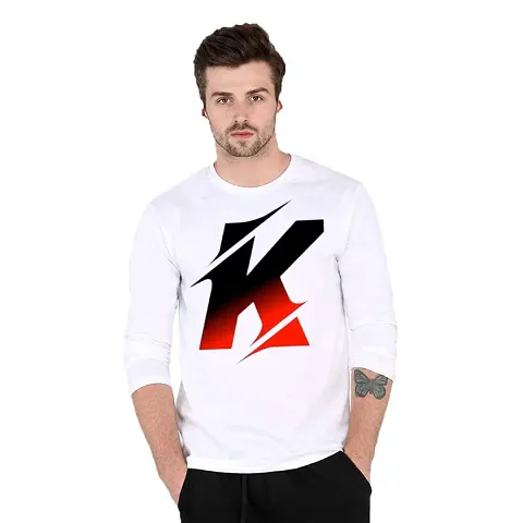 Alphabet Latest Full Sleeve Round neck Men Tshirt